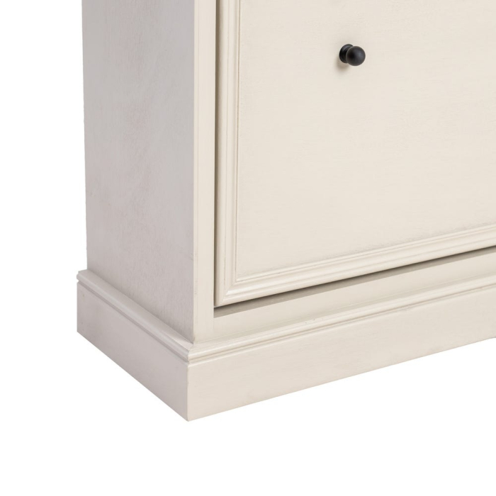Dulap pantofi gri deschis din MDF și lemn de pin cu 3 compartimente 80 x 28 x 108 cm [4]