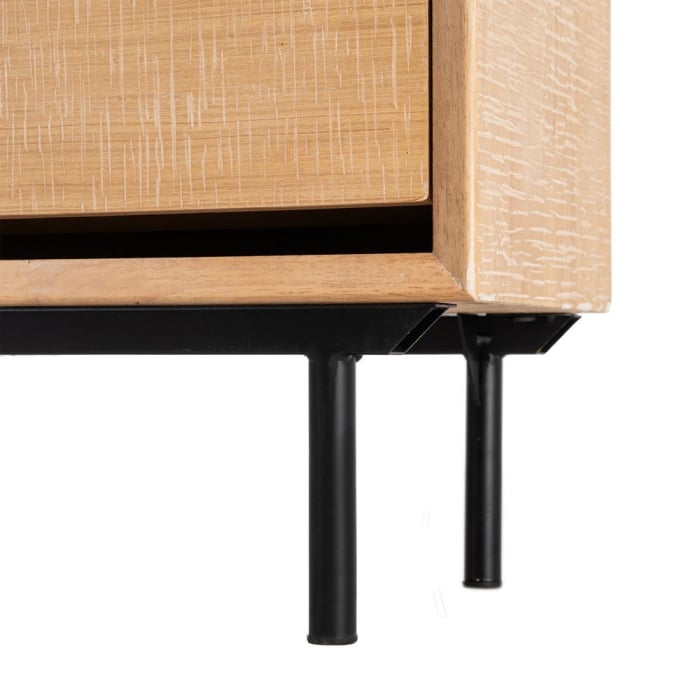 Dulap pentru pantofi din lemn natur cu picioare metalice negre – imagine principală [7]