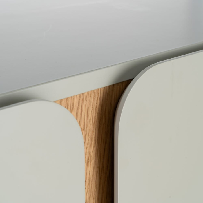 Dulap taupe MDF picioare stejar [5]
