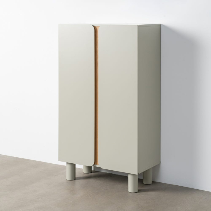 Dulap taupe MDF picioare stejar [2]