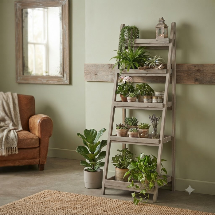 Etajera stil tava pentru flori | 5 rafturi | Expunere eleganta [2]
