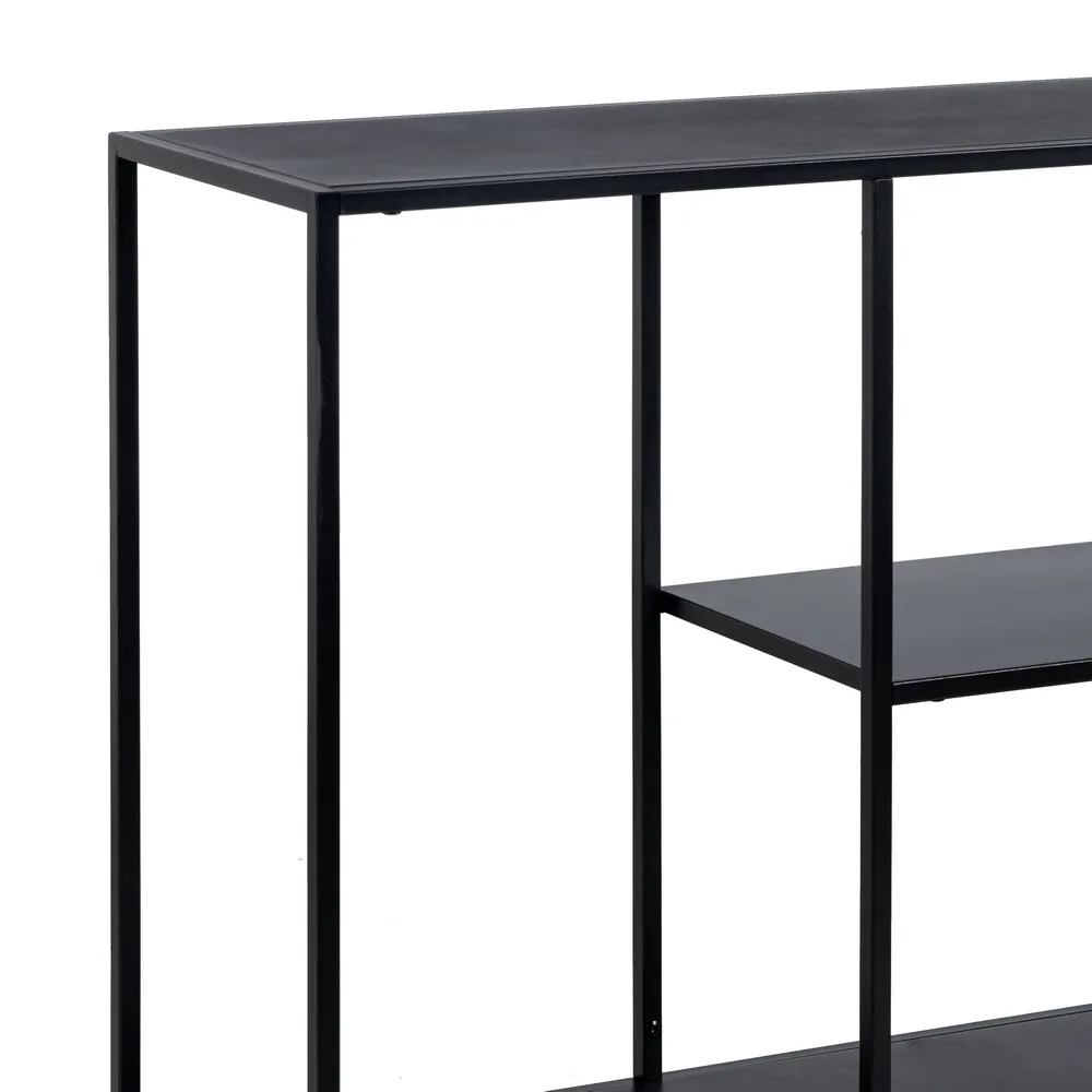 Etajera minimalista neagra otel lata | Rafturi spatioase living [4]
