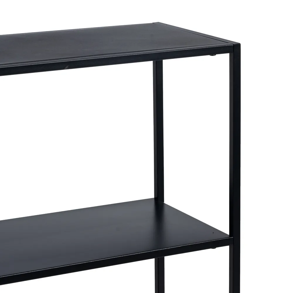 Etajera minimalista neagra otel lata | Rafturi spatioase living [5]