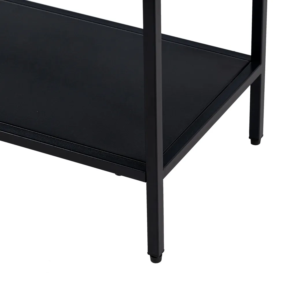 Etajera minimalista neagra otel lata | Rafturi spatioase living [7]