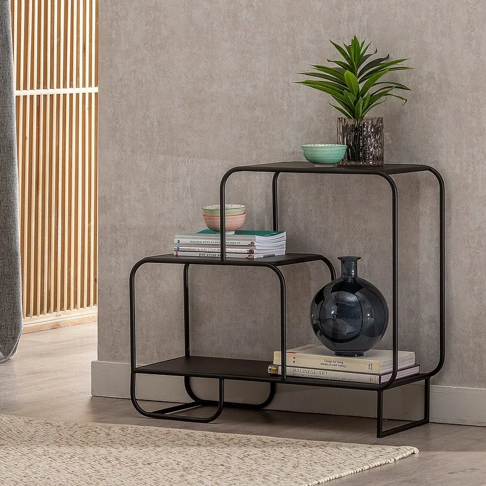 Etajera neagra cu contururi rotunjite | Rafturi metalice [3]