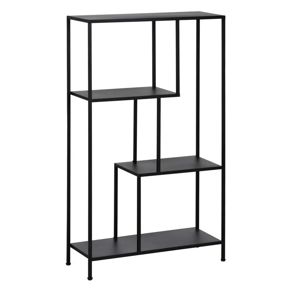 Etajera neagra metal rafturi asimetrice | Organizare moderna [2]