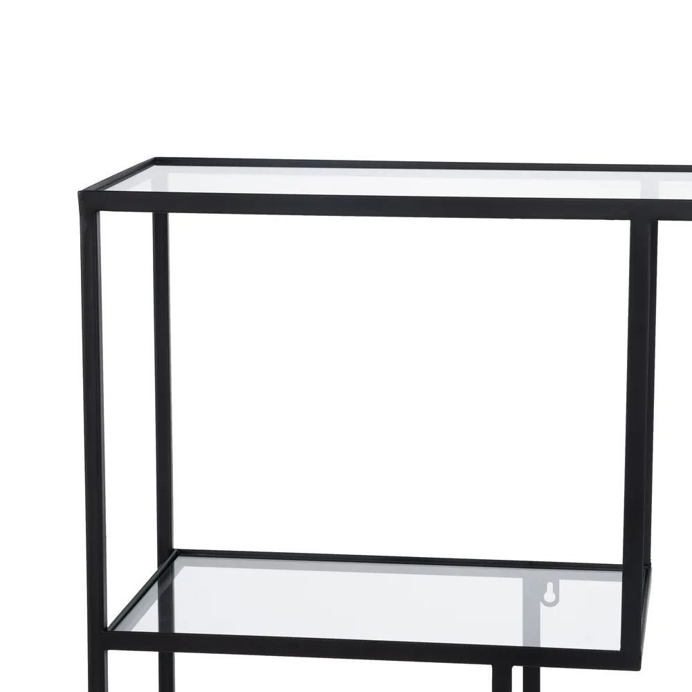 Etajera neagra metal sticla 110 cm | Mobilier minimalist living [7]