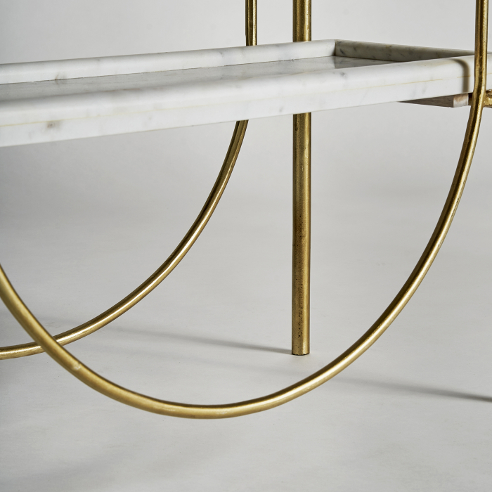 Etajera ovala Art Deco fier auriu|Mobilier luxos [4]