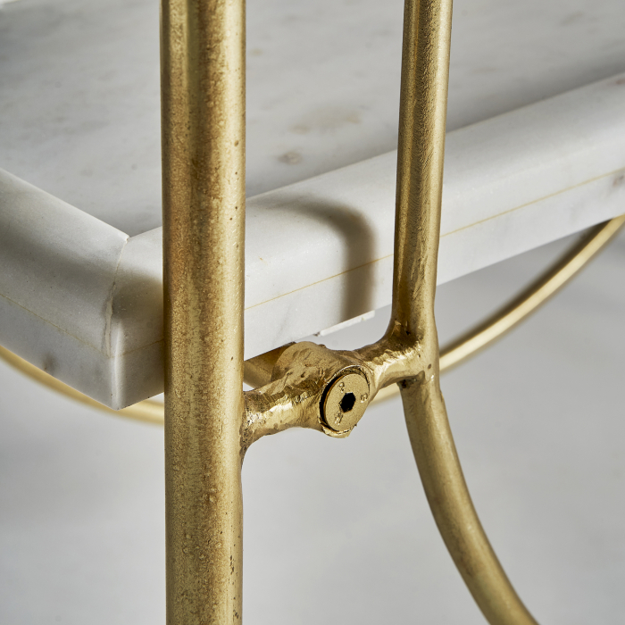 Etajera ovala Art Deco fier auriu|Mobilier luxos [5]