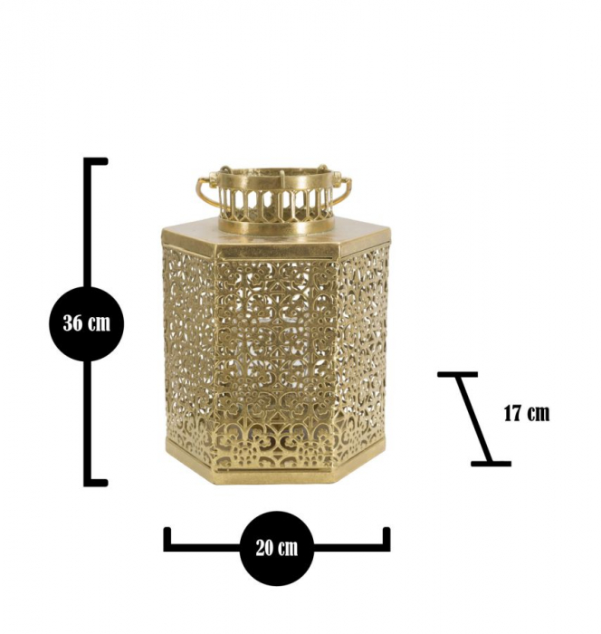 Felinar auriu aspect oriental sofisticat CreativDeco [16]