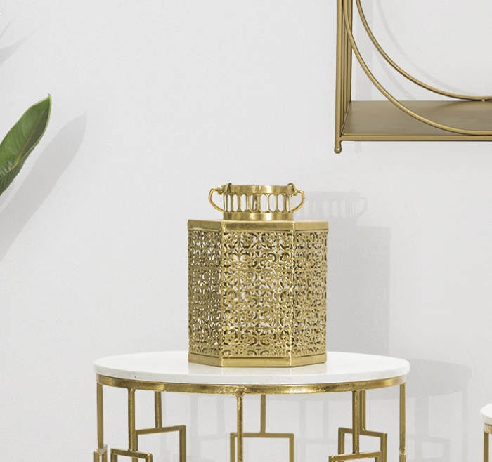 Felinar auriu aspect oriental sofisticat CreativDeco [15]