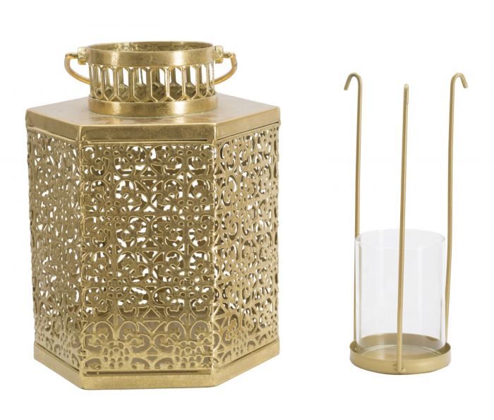 Felinar auriu aspect oriental sofisticat CreativDeco [13]