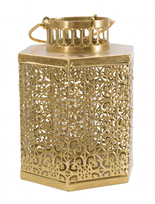Felinar auriu aspect oriental sofisticat CreativDeco [8]