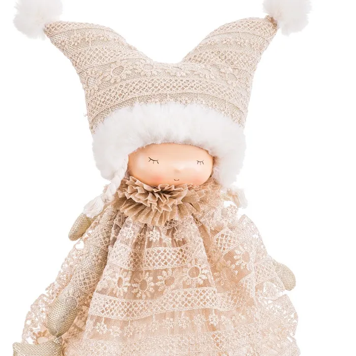 Fetiță decorativă bej cu picioare lungi Crăciun|Decoruri festive originale [2]
