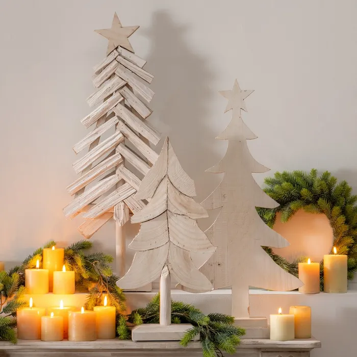 Figura brad alb stea lemn paulownia|Decoratiuni festive elegante [2]