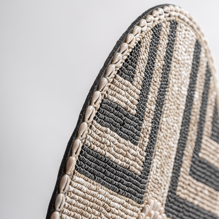 Figura decorativa din bambus in nuante neutre pe suport metalic negru contemporana Kakbe 40x40x57 cm [3]