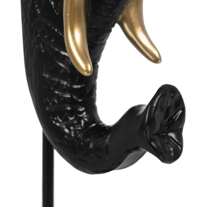 Cap de elefant polirășină negru-auriu|Decoruri exotice moderne [4]