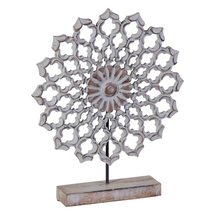 Mandala Lemn Alb, Metal - creativdeco.ro [2]