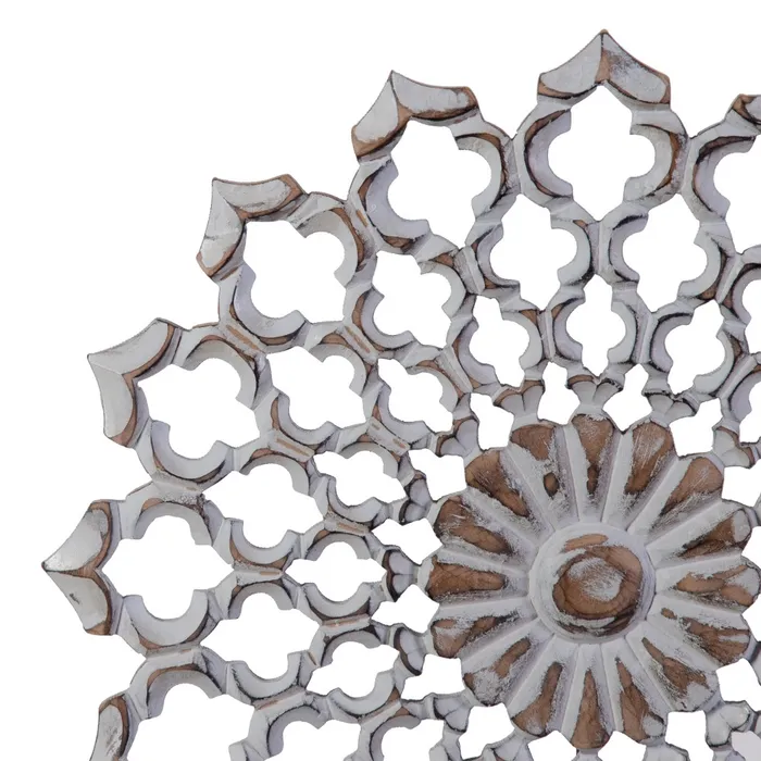 Mandala Lemn Alb, Metal - creativdeco.ro [3]