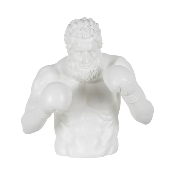 Figurină boxer rășină albă design modern|Decoruri dinamice și elegante [2]