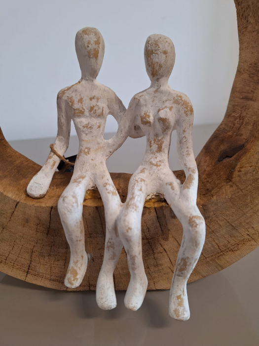 Figurina Cuplu din lemn de mango si aluminiu - creativdeco.ro [3]