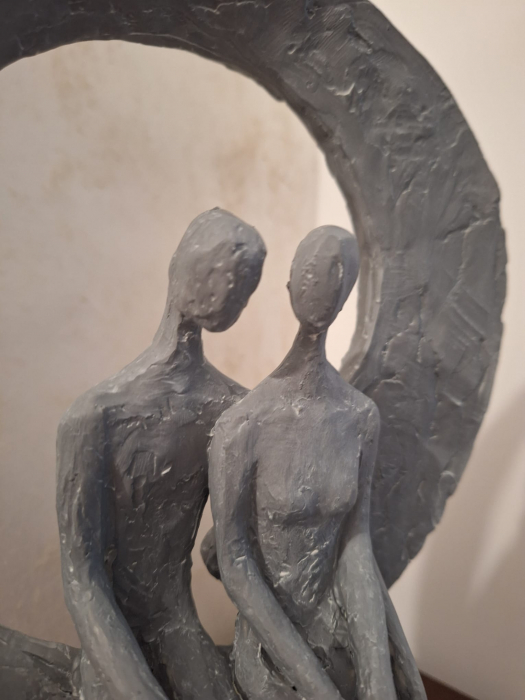 Figurina Cuplu in cerc, rasina, gri - creativdeco.ro [4]