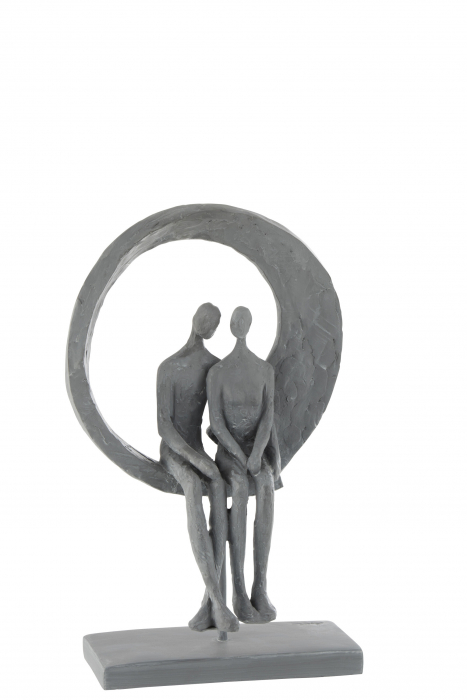 Figurina Cuplu in cerc, rasina, gri - creativdeco.ro [2]