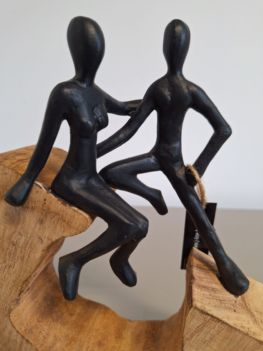 Figurina Cuplu din lemn de mango si aluminiu|creativdeco.ro [4]