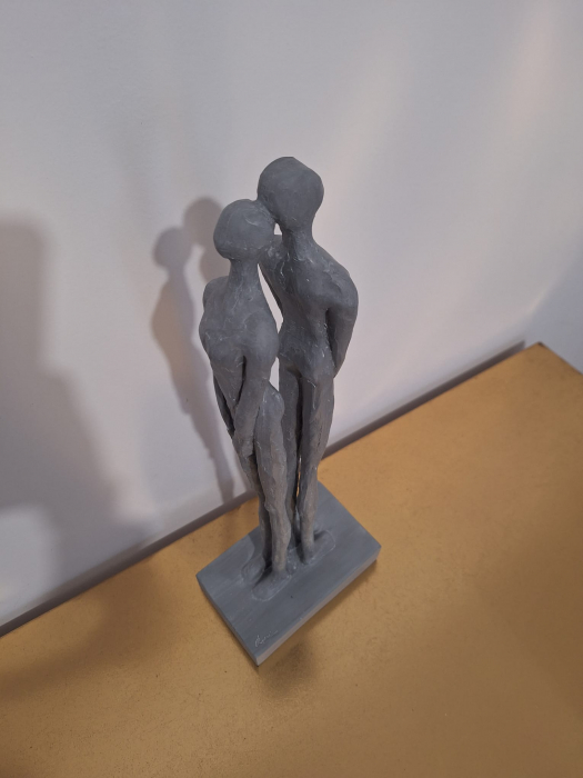 Figurina Cuplu spate in spate, rasina, gri - creativdeco.ro [10]