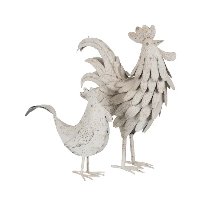 Figurină cocoș alb uzat|Decorațiuni rustice elegante [2]