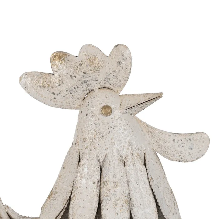 Figurină cocoș alb uzat exterior|Decorațiuni elegante rustice [3]