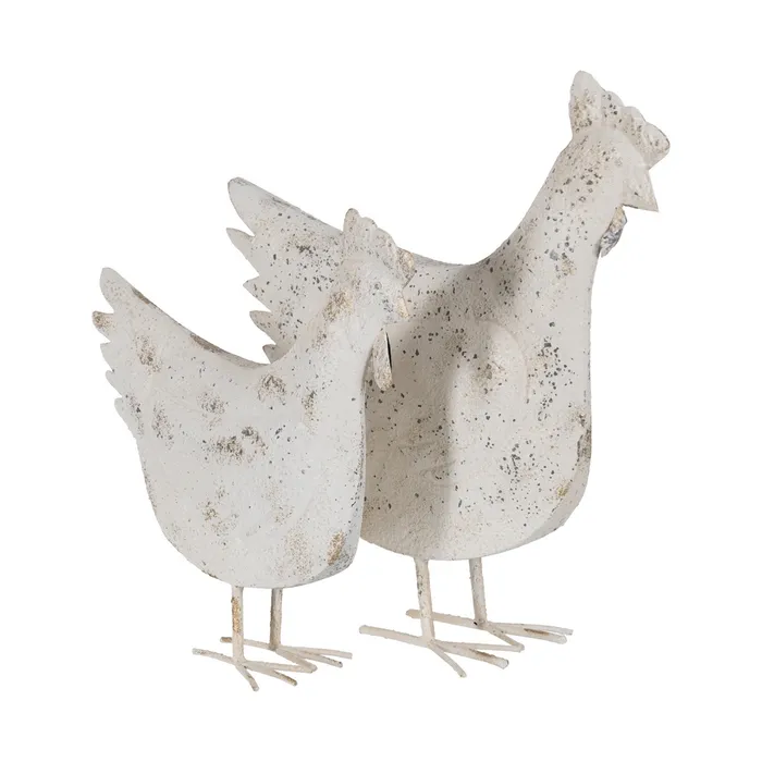 Figurină găină alb uzat|Decorațiuni rustice fermecătoare [2]