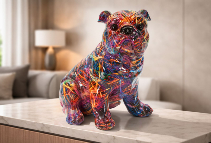 Figurina decorativa Bulldog multicolor din polirasina [2]