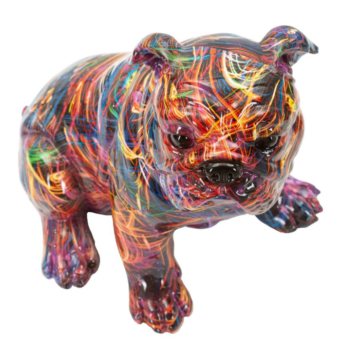 Figurina decorativa Bulldog multicolor din polirasina [4]