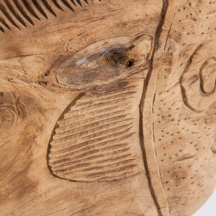 Figurină decorativă din lemn de tec cu finisaj maro învechit [2]