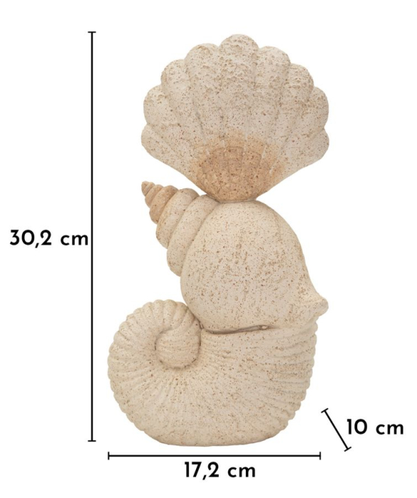 Figurina decorativa scoica bej cu efect nisip din polirasina [8]