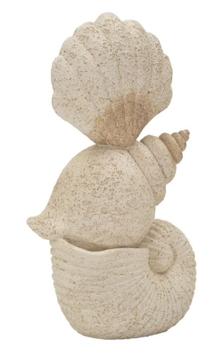 Figurina decorativa scoica bej cu efect nisip din polirasina [4]