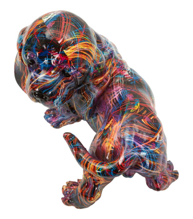 Figurina decorativa teckel multicolor din polirasina [3]