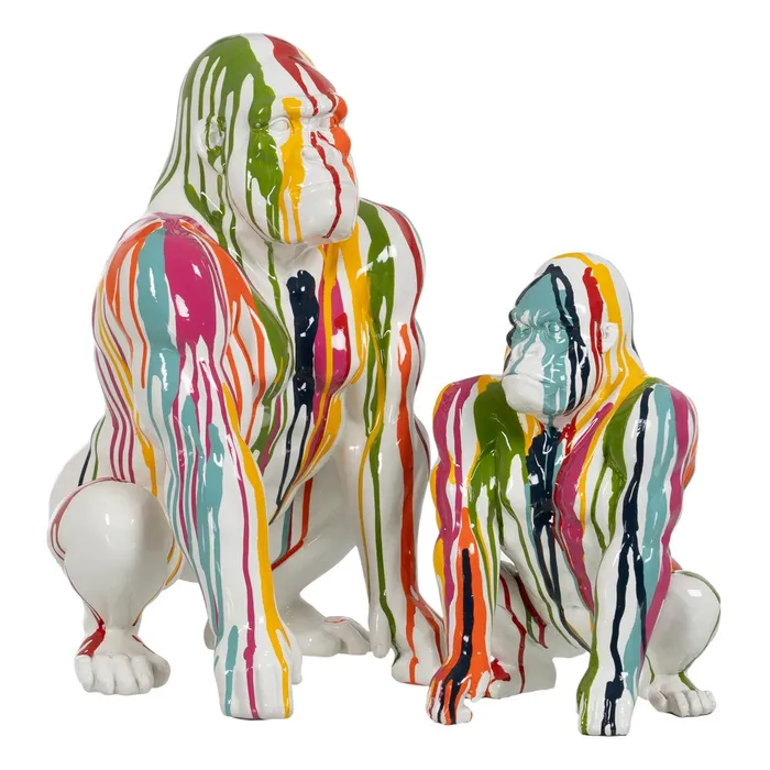 Figurină gorilă artistică rășină vibrantă|Decoruri de impact moderne [2]