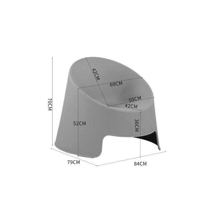 Scaun fotoliu alb curbat exterior stivuibil – model UOVO [5]