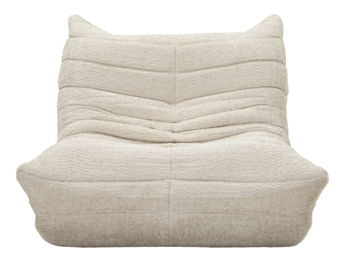 Fotoliu alb stofa boucle design organic 103 cm [2]