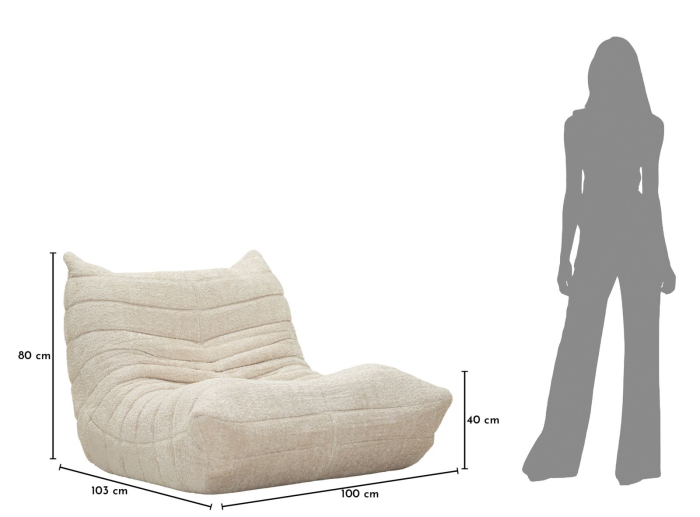 Fotoliu alb stofa boucle design organic 103 cm [11]