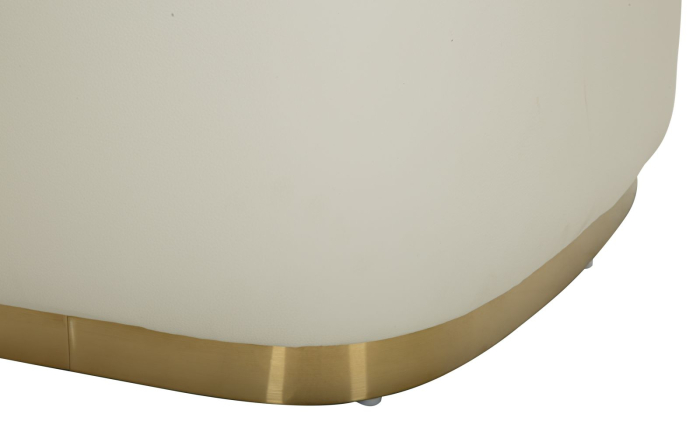 Fotoliu alb tapițat cu bază aurie și design curbat modern [7]