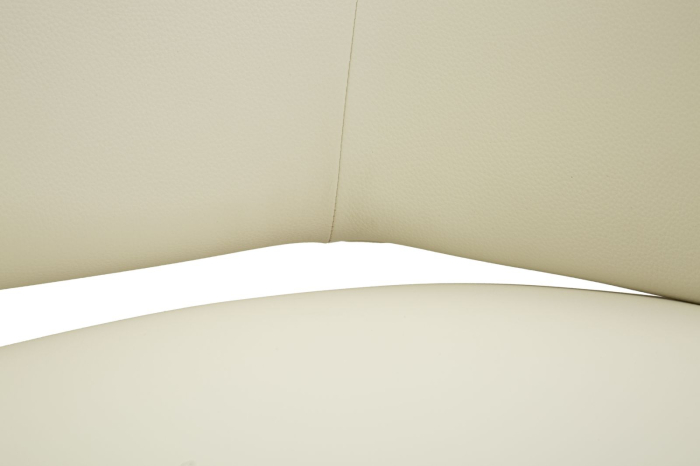 Fotoliu alb tapițat cu bază aurie și design curbat modern [8]