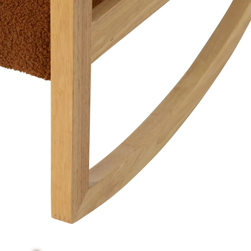 Fotoliu Balansoar Lilia Lemn Natural, Stofa Maro - CreativDeco.ro [11]