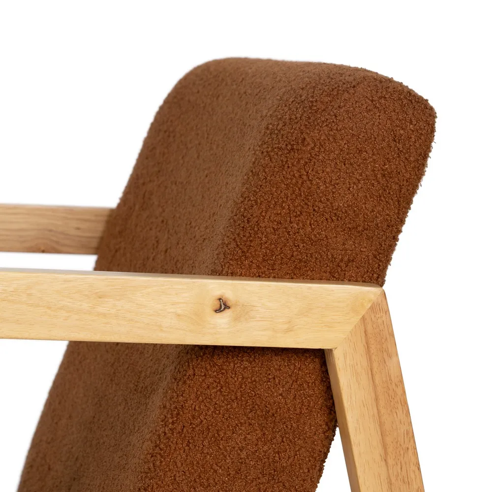 Fotoliu Balansoar Lilia Lemn Natural, Stofa Maro - CreativDeco.ro [9]