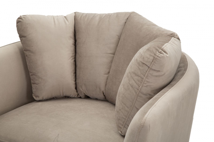 Fotoliu confortabil bej stil Glamour picioare aurii CreativDeco [6]