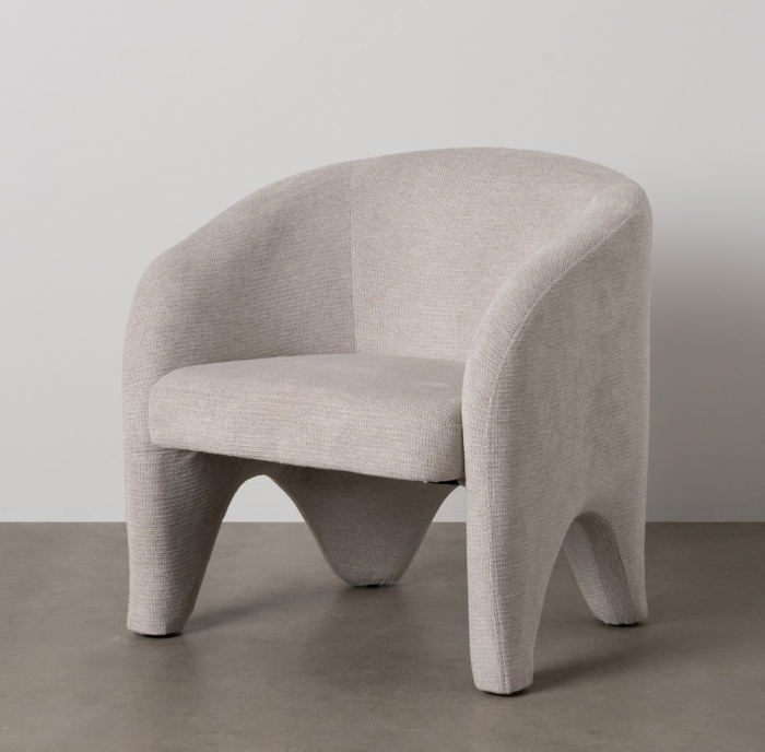 Fotoliu modern elegant din stofa gri bej | CreativDeco.ro [1]