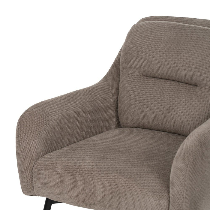 Fotoliu taupe tapițat cu structură metalică și design modern [6]
