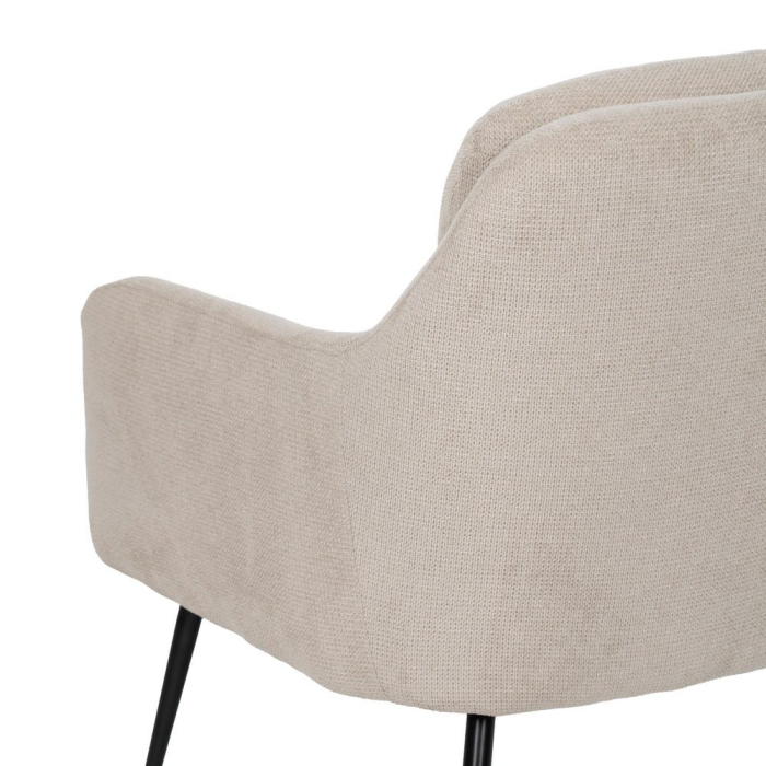 Fotoliu bej tapițat cu structură metalică și design modern [10]